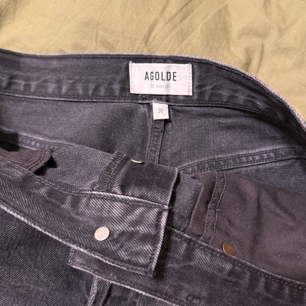 AGOLDE Stella high-rise denim shorts in black - Picture 4 of 11